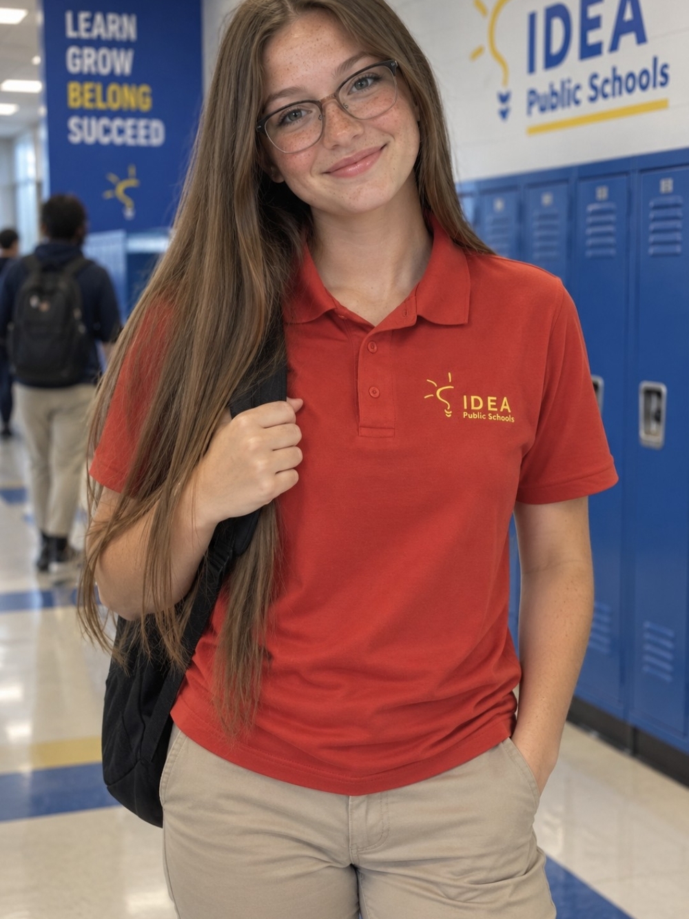 IDEA Public School Uniform- Polo Shirt- Red- Adult Medium